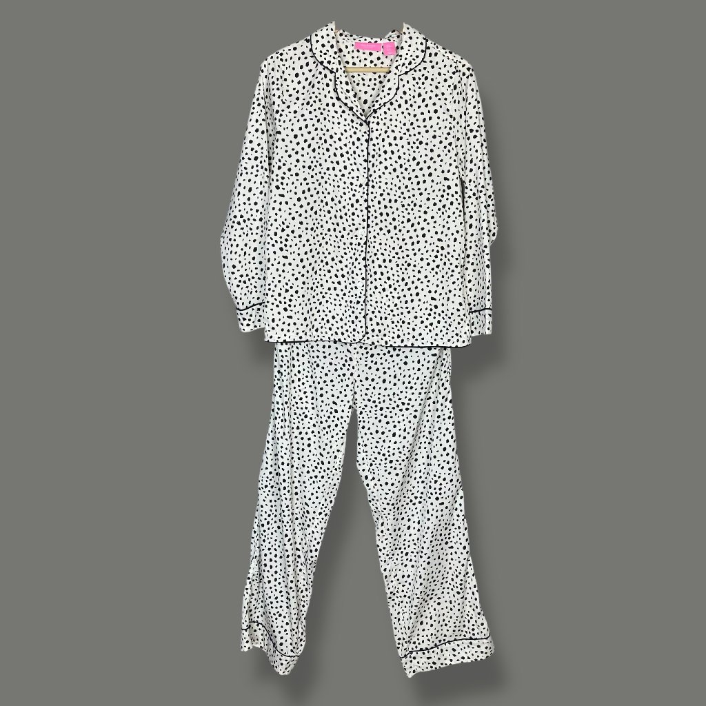 Isaac Mizrahi Pajamas Dots Cruella De Vil Halloween Costume Dalmatian Spots Med